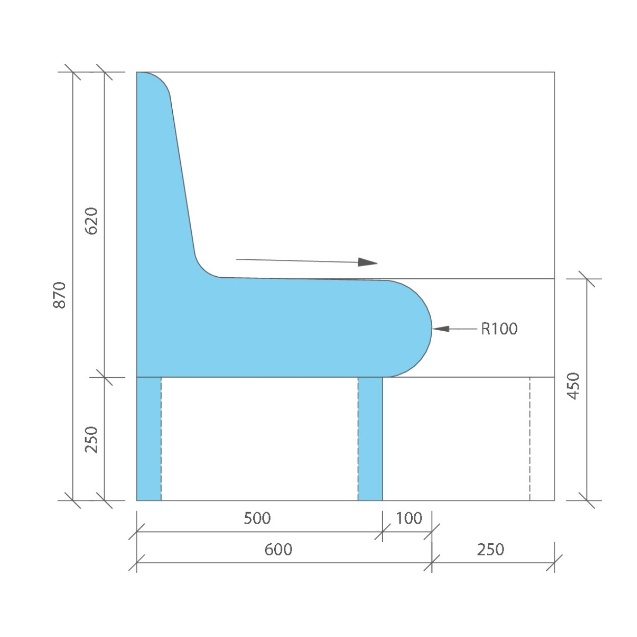 wedi Sanoasa Comoda Sitzeckelement 90°